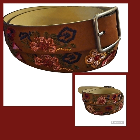 Vegan Floral Embroidered Boho Belt 1X - Picture 1 of 7